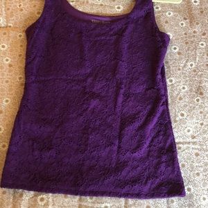 White House Black Market purple lace tank